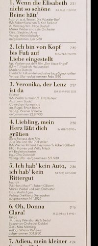 V.A.Schlagerparade: 1930, Dietrich ,Harvey, Fritsch..., Der goldene Trichter (15 6303 1), D Typ: LP Best.-Nr.: Y5582 Preis: 5,00 Euro