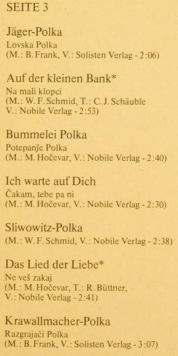 V.A.Vom Egerland nach Oberkrain: Fröhliche Blasmusik m. Josef Halmo., Intercord (27 785-5), D, 1976 Typ: 2LP Best.-Nr.: Y5611 Preis: 6,00 Euro