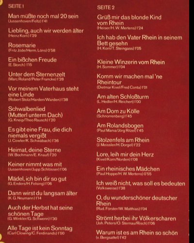 Schneider,Willy: Sing mir das Lied noch einmal, Foc, Karussell (2652 046), D, Ri, 1964 Typ: 2LP Best.-Nr.: Y5662 Preis: 7,50 Euro