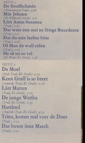 Wader,Hannes: Plattdeutsche Lieder, Club-Auflage, Philips (27 526-3), D, 1974 Typ: LP Best.-Nr.: Y5669 Preis: 7,50 Euro