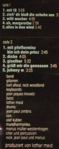 Müller-Westernhagen,Marius: Mit Pfefferminz bin ich dein Prinz, WB(WB 56 567), D, 1978 - LP - Y5733 - 6,00 Euro