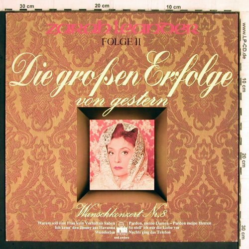 Leander,Zarah: Die Großen Erfolge von Gestern 2, Ariola (26 023 XAU), D, 1978 Typ: LP Best.-Nr.: Y5797 Preis: 6,00 Euro