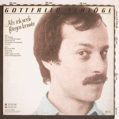 Schlögl,Gottfried: Als ich noch fliegen konnte,Foc, Ariola (201 207-365), D, 1979 Typ: LP Best.-Nr.: Y5801 Preis: 7,50 Euro