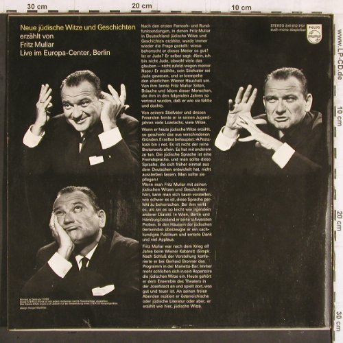 Muliar,Fritz: Neue Jüdische Witze & Geschichten, Philips(841 812 PSY), D, Live, 1968 - LP - Y5837 - 7,50 Euro