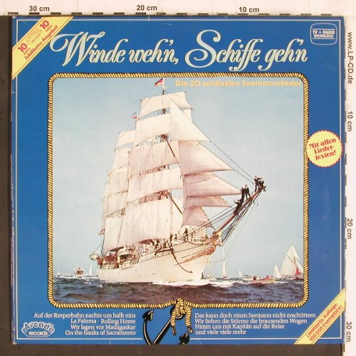 Biste,Paul - Chor und Orchester: Winde weh'n,Schiffe geh'n, 20 Tr., Arcade (ADEG 156), D, Foc Typ: LP Best.-Nr.: Y5845 Preis: 6,00 Euro