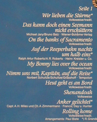 Biste,Paul - Chor und Orchester: Winde weh'n,Schiffe geh'n, 20 Tr., Arcade (ADEG 156), D, Foc Typ: LP Best.-Nr.: Y5845 Preis: 6,00 Euro