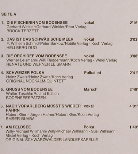 V.A.Rund um den Bodensee: Goldene Klänge der Heimat, Koch (42 158-6), A,Club Ed, 1986 Typ: LP Best.-Nr.: Y5932 Preis: 6,00 Euro