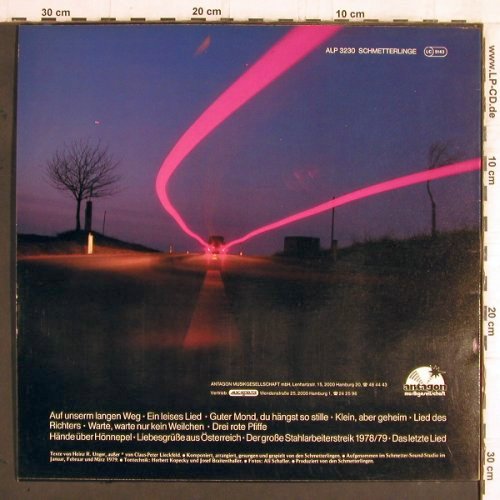 Schmetterlinge: Herbstreise, Antagon (ALP 3230), D, 1979 Typ: LP Best.-Nr.: Y5948 Preis: 6,00 Euro