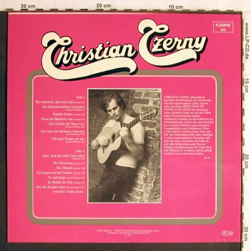 Czerny,Christian: Jeder muß mit seiner Nase leben, Telefunken(6.23416 AO), D, 1978 - LP - Y5959 - 6,00 Euro