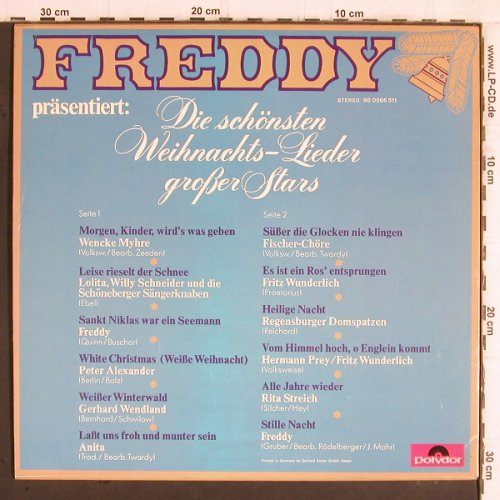 Quinn,Freddy: Die schönsten Weihnachtslieder,präs, Polydor(V.A.)(98 0666 511), D, 1972 - LP - Y5998 - 5,00 Euro