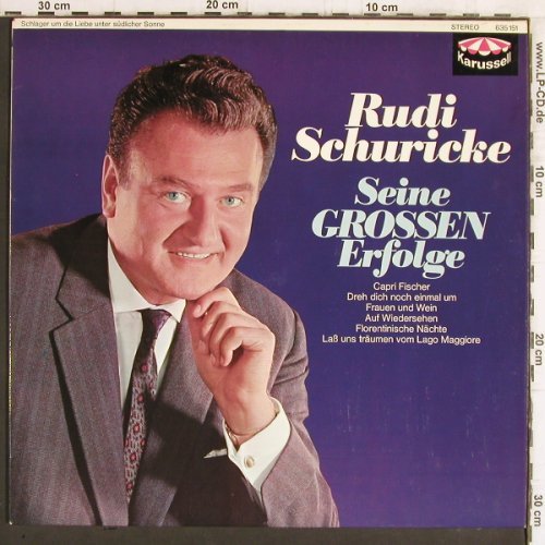 Schuricke,Rudi: Seine Grossen Erfolge '56, Karussell (635 151), D, Ri, 1956 Typ: LP Best.-Nr.: Y6000 Preis: 5,00 Euro
