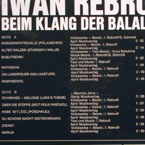 Rebroff,Ivan: Beim Klang der Balalaika(in russ.), CBS(S 63657), NL, 1969 - LP - Y6014 - 6,00 Euro