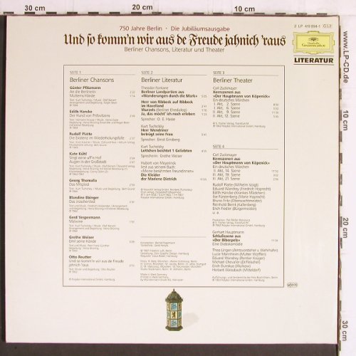 V.A.Und so komm'n wir aus de Freude: jahnich raus (750 Jahre Berlin), Deutsche Gramophon (419 894-1), D, 1987 Typ: 2LP Best.-Nr.: Y6097 Preis: 9,00 Euro