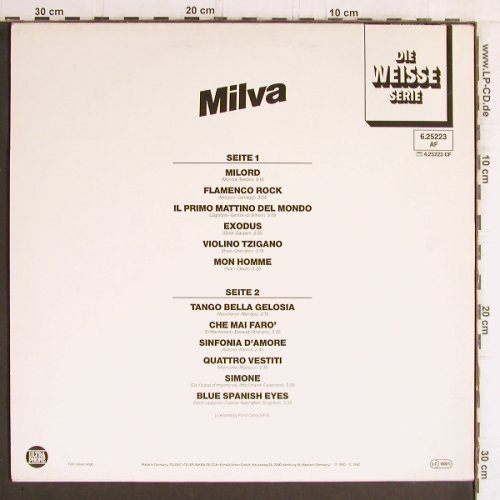 Milva: Same(Die Weisse Serie), Ultraphone, Ri(6.25223 AF), D, 1980 - LP - Y6100 - 5,00 Euro