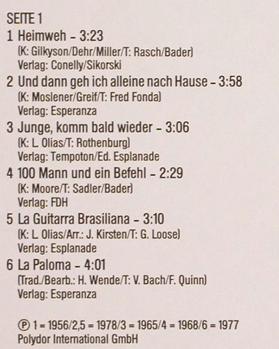 Quinn,Freddy: Heimweh, Polydor (Edition)(2416 217), D, Ri,  - LP - Y6119 - 6,00 Euro