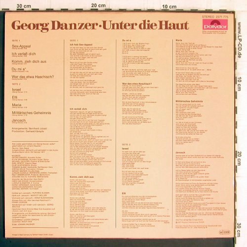 Danzer,Georg: Unter die Haut, Polydor(2371 775), D, 1977 - LP - Y6145 - 6,00 Euro