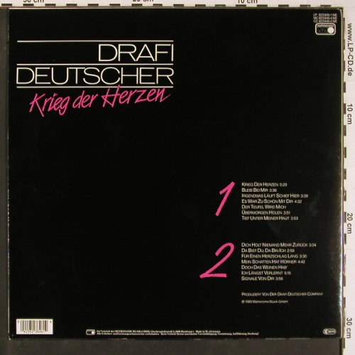 Deutscher,Drafi: Krieg der Herzen, Metronome(823 846-1), D, 1985 - LP - Y616 - 6,00 Euro