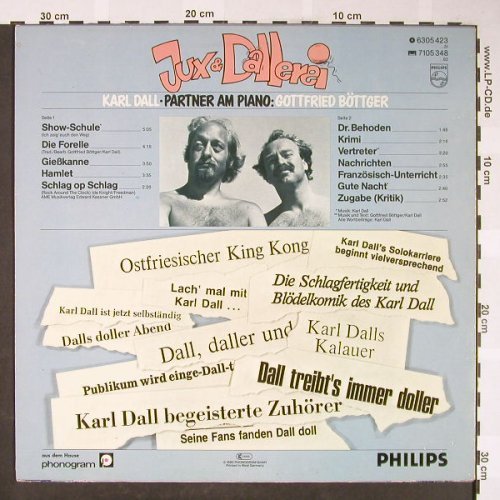 Dall,Karl: Jux & Dallerei - Live, Philips (6305 423), D, 1980 Typ: LP Best.-Nr.: Y6330 Preis: 5,50 Euro