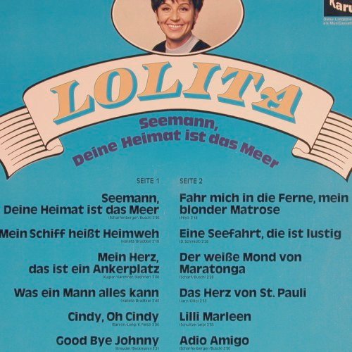 Lolita: Seemann,deine Heimat ist das Meer, Karussell (2430 220), D Typ: LP Best.-Nr.: Y6340 Preis: 6,00 Euro