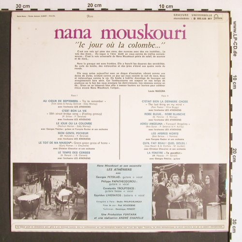 Mouskouri,Nana: Le Jour ou' la colombe, vg+/m-, Fontana(885.526 MY), F, 1967 - LP - Y6356 - 5,00 Euro