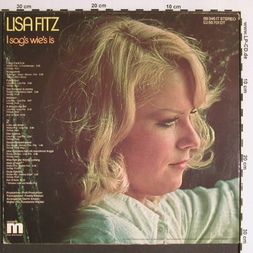 Fitz,Lisa: I sag's wie's is, signiert, vg+/m-, m rec. (89 346 IT), D, 1975 Typ: LP Best.-Nr.: Y6402 Preis: 9,00 Euro