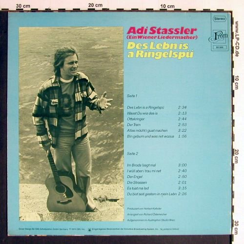 Stassler,Adi: Des Lebn is a Ringelspü, vg+/m-, Prom (PRM 80 366), A, 1974 Typ: LP Best.-Nr.: Y6441 Preis: 5,00 Euro