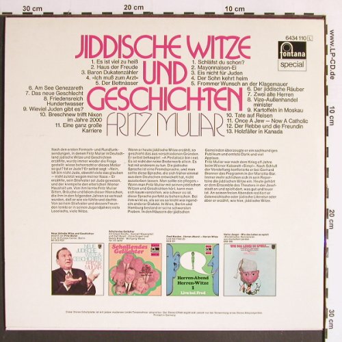 Muliar,Fritz: Jiddische Witze & Geschichten, Fontana(6434 110), D,  - LP - Y6446 - 6,00 Euro