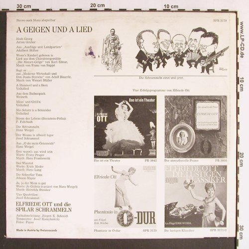 Ott,Elfriede  u.Spilar-Schrammeln: A Geigen uns a Lied, Preiser Records(SPR 3179), A,  - LP - Y6543 - 7,50 Euro