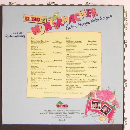 V.A.Dino's Muntermacher: Guten Morgen liebe Sorgen, Dino(1415), D, 1987 - LP - Y6560 - 4,00 Euro