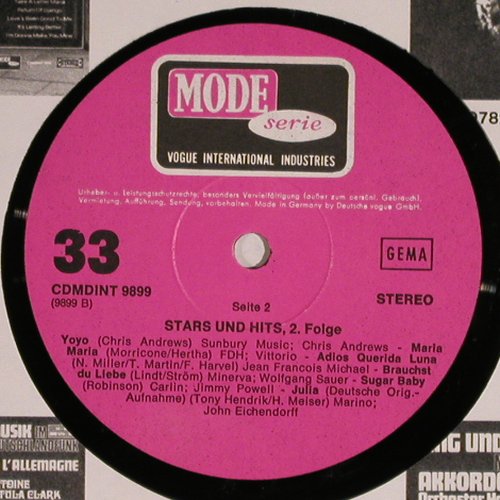 V.A.Stars und Hits-Folge 2: Petula Clark..Duke ofBurlington,Foc, Vogue Mode Serie (CDMDINT9899), D Typ: LP Best.-Nr.: Y6587 Preis: 4,00 Euro