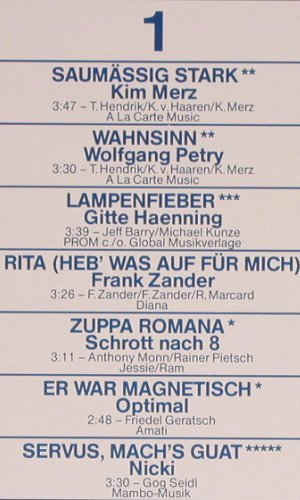 V.A.Saumärig stark: Kim Merz...Henry Caddie Band, Hansa (206 116-620), D, co, 1984 Typ: LP Best.-Nr.: Y6629 Preis: 5,00 Euro