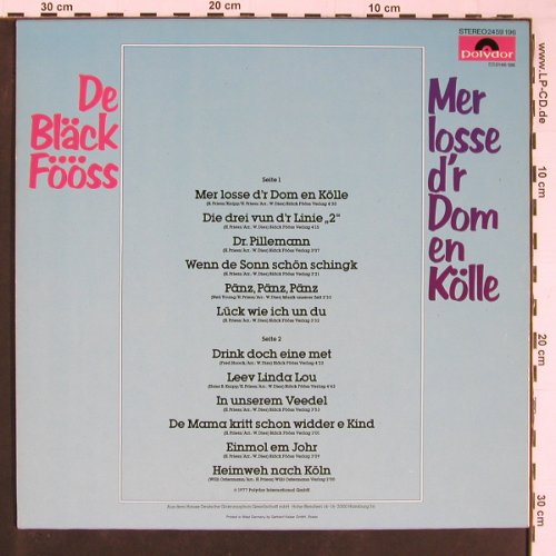 De Bläck Fös: Mer Losse D'r Dom En Klle, Polydor(2459 196), D, 1977 - LP - Y666 - 6,00 Euro