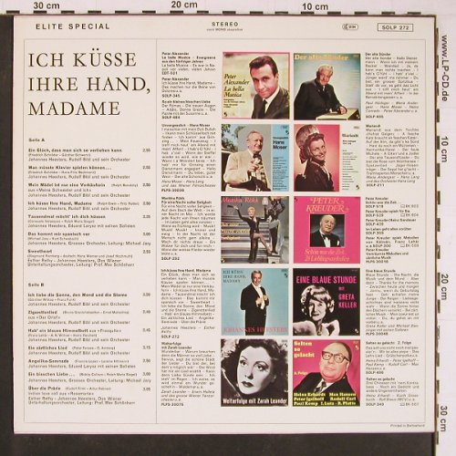 Heesters,Johannes: Ich Küsse Ihre Hand, Madame, Elite(SOLPS-272), CH, Ri,  - LP - Y667 - 6,00 Euro