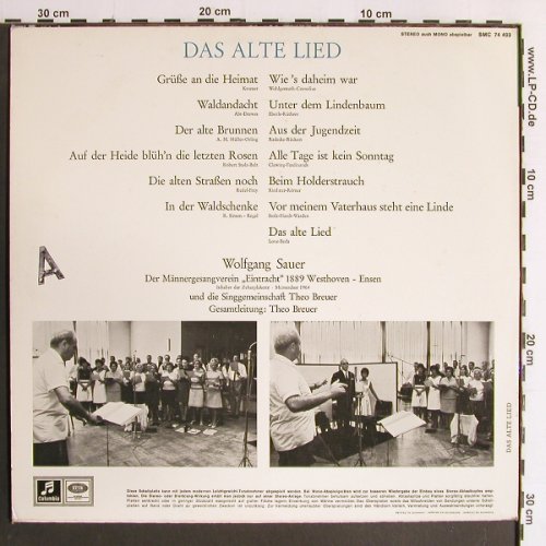 Sauer,Wolfgang: Das alte Lied,  A stoc, EMI Columbia (SMC 74 493), D Typ: LP Best.-Nr.: Y6680 Preis: 6,00 Euro
