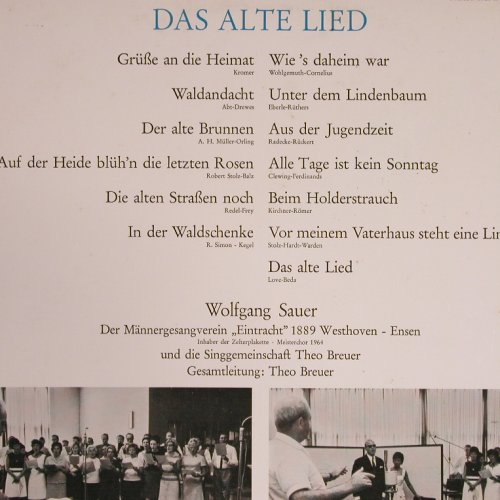 Sauer,Wolfgang: Das alte Lied,  A stoc, EMI Columbia (SMC 74 493), D Typ: LP Best.-Nr.: Y6680 Preis: 6,00 Euro