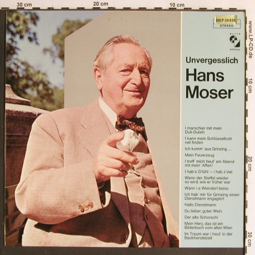 Moser,Hans: Unvergesslich, Elite Special(SOLP-30 036), CH, Ri,  - LP - Y6692 - 7,50 Euro