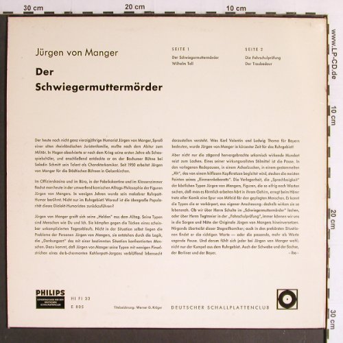 von Manger,Jürgen: Der Schwiegermuttermörder, Philips/DSC(E 805), D, Mono,  - LP - Y6761 - 7,50 Euro