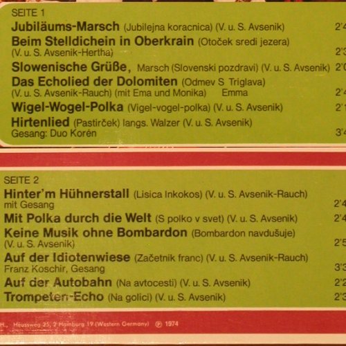 Avsenik,Slavko & Orig.Oberkrainer: Das Schönste von, Foc, Telefunken(6.21366 AF), D, 1974 - LP - Y6786 - 5,00 Euro