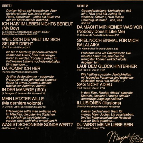 Werner,Margot: Ich hab' im Leben nichts bereut, Polydor,Club Edition (38 757), D, 1978 Typ: LP Best.-Nr.: Y6860 Preis: 5,00 Euro