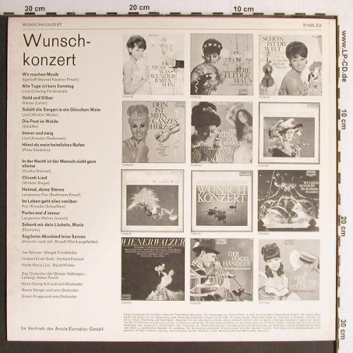 V.A.Wunschkonzert: Ilse Werner,Heinz Maria Lins..., Baccarola (71 435 ZU), D Typ: LP Best.-Nr.: Y6888 Preis: 6,00 Euro