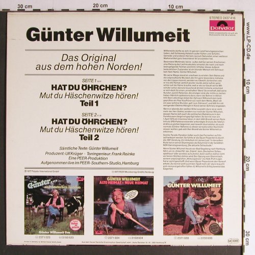 Willumeit,Günter: Hat Du Öhrchen?, Polydor(2437 416), D, 1977 - LP - Y6960 - 5,00 Euro