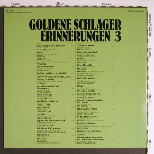 V.A.Goldene Schlager Erinnerungen: 3 - Gitte&Rex... E.Constantin, EMI(28 370-5), D,ClubEd.,  - LP - Y6983 - 4,00 Euro