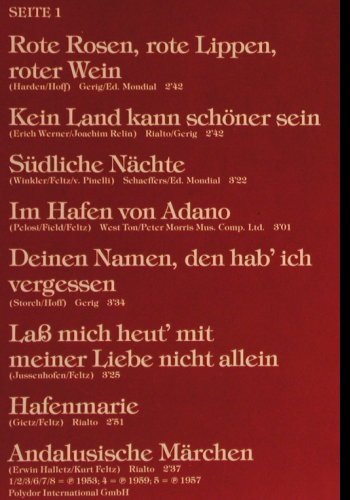 Carol,Rene: Rote Rosen, Rote Lippen, Roter Wein, Polydor,Club Ed.(27 345-8), D,Ri,  - LP - Y7002 - 5,00 Euro