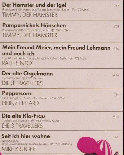 V.A.Timmy,der Hamster: uns s.Party-Freunde-M.Krüger,H.Erha, Odeon (056-45631), D, m-/vg+ Typ: LP Best.-Nr.: Y7201 Preis: 5,00 Euro