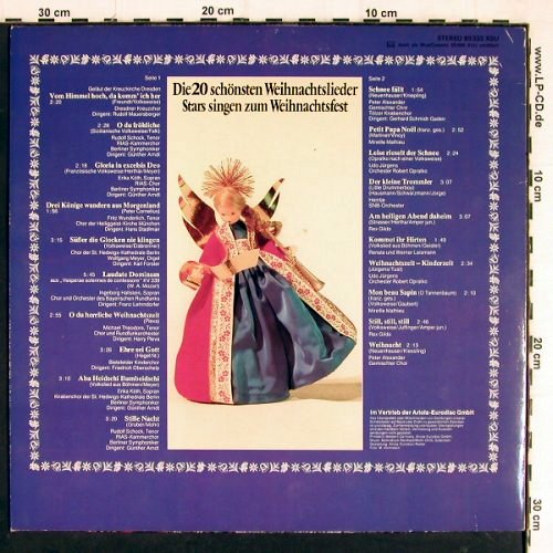 V.A.Stars singen zum Weihnachtsfest: Dir 20 schönsten Weihnachtslieder, Ariola (89 333 XSU), D, 1977 Typ: LP Best.-Nr.: Y7234 Preis: 5,00 Euro