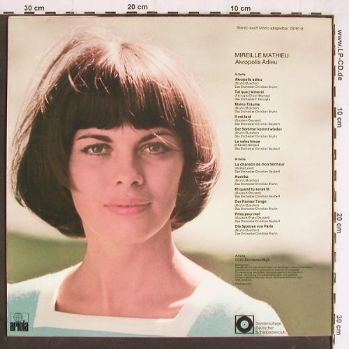Mathieu,Mireille: Akropolis Adieu, Sonderauflage, Deutscher Schallpl.Club(28 161-8), D,  - LP - Y7236 - 6,00 Euro