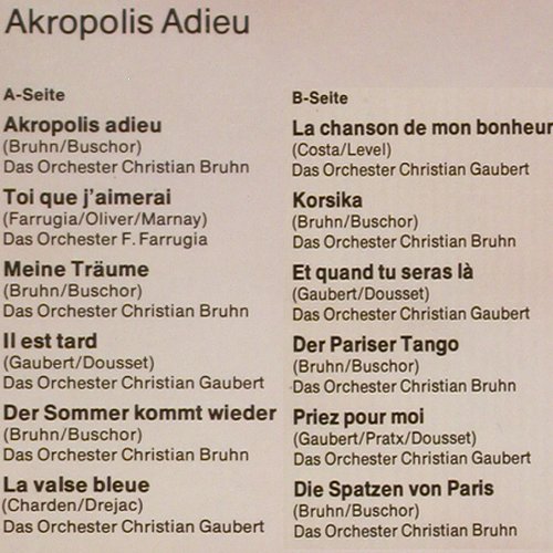 Mathieu,Mireille: Akropolis Adieu, Sonderauflage, Deutscher Schallpl.Club(28 161-8), D,  - LP - Y7236 - 6,00 Euro