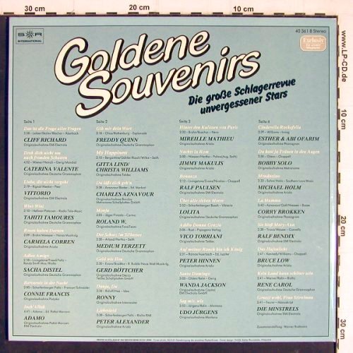 V.A.Golden Souvenirs: Die große Schlagerrevue unvergStars, S*R(40 361 8), D, Foc, 1978 - 2LP - Y7248 - 7,50 Euro