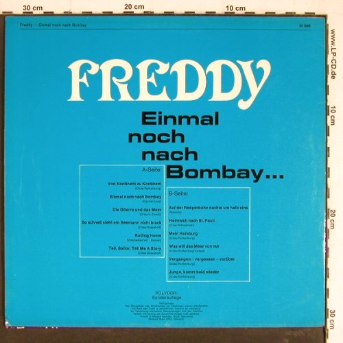 Quinn,Freddy: Einmal noch nach Bombay,Sonderaufl., Polydor(61 095), D, 1969 - LP - Y7387 - 7,50 Euro