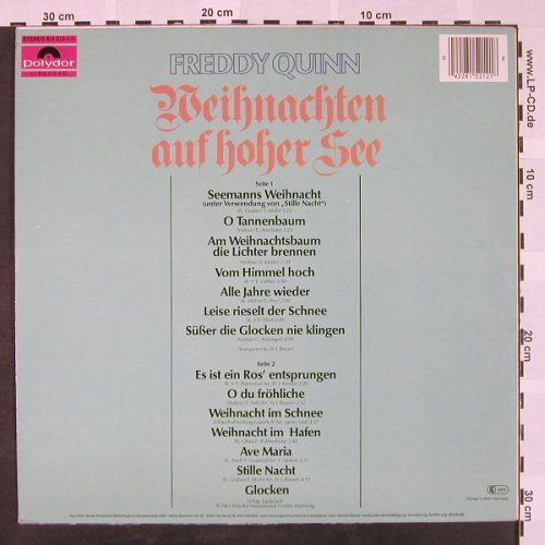 Quinn,Freddy: Weihnachten auf hoher See, Polydor(815 212-1), D, Ri, 1964 - LP - Y7392 - 7,50 Euro